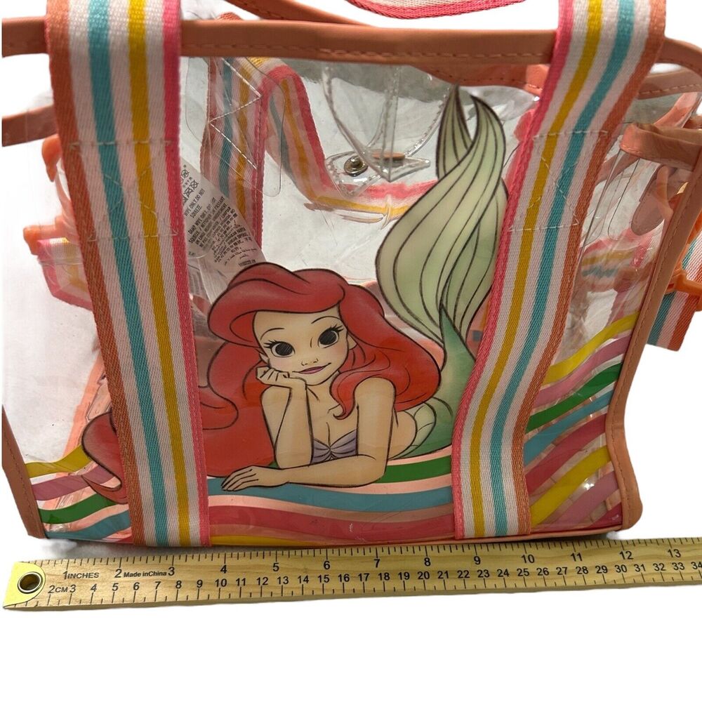 Disney Ariel Clear Crossbody Bag Rainbow Strap Pink Trim Adjustable Strap - Picture 15 of 16